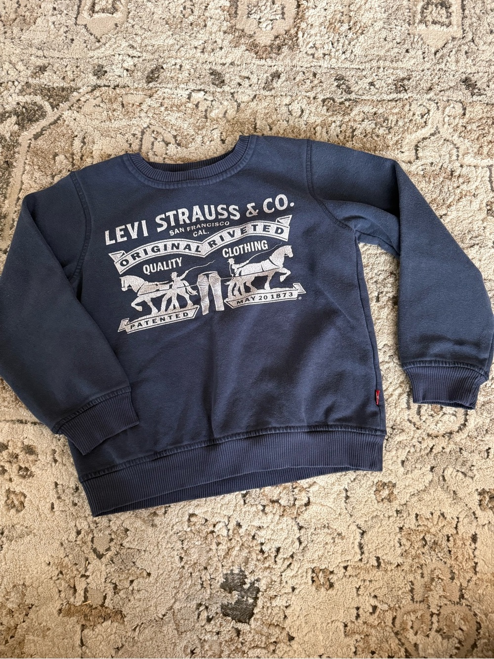 Levi Strauss & Co. Kids Navy Crewneck Sweatshirt with Logo